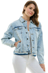 LADY CASUAL COTTON DENIM JEAN JACKET (OPEN PACK)