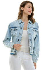 LADY CASUAL COTTON DENIM JEAN JACKET (OPEN PACK)