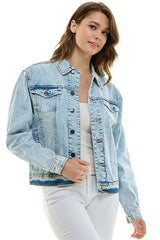 LADY CASUAL COTTON DENIM JEAN JACKET (OPEN PACK)