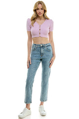 HIGH RISE  ANKLE STRAIGHT JEANS