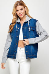 COTTON CASUAL DENIM JACKET WITH HOODIES  (OPEN PACK) (Copy)